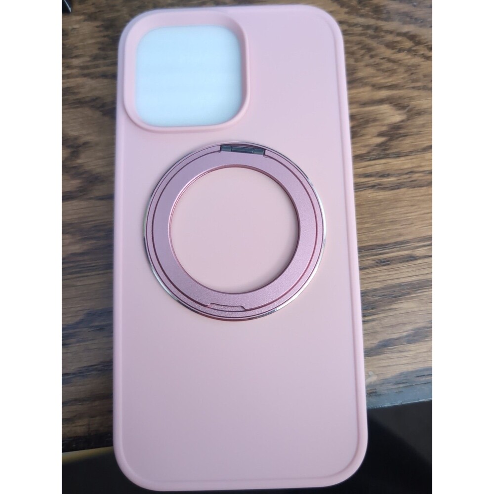 Silicone IPhone 16 Pro Max Case With Screen Protector And Kickstand-Pink